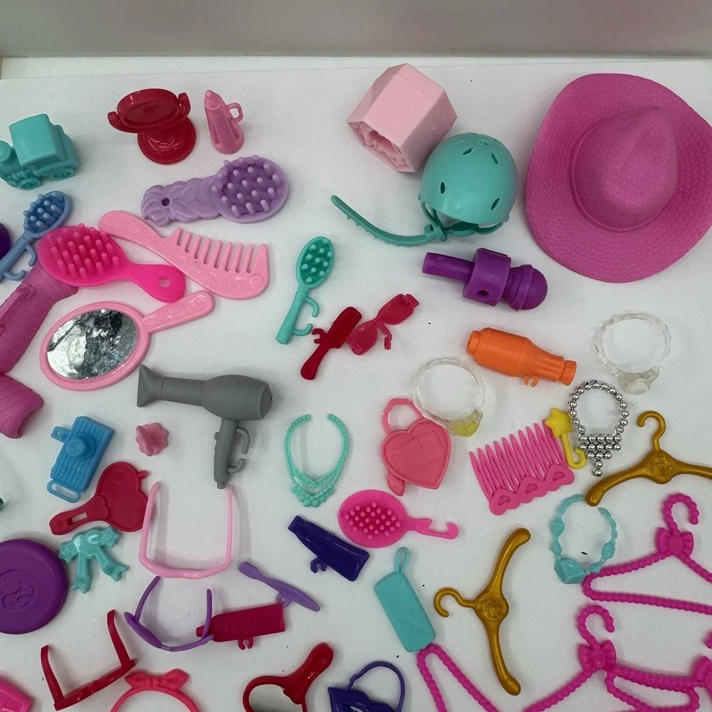 Barbie Doll Accessories Lot 64pc Mixed‎ Shoes Hangers Hats